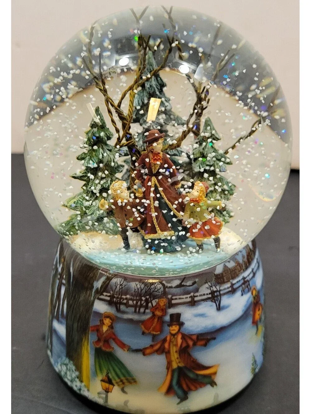 Musicbox Kingdom Christmas Snow Globe Ice Skater 